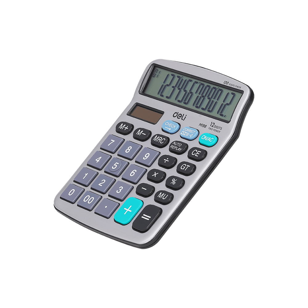 DELI CORE 12 Digit Calculator 12x15x3cm Silver