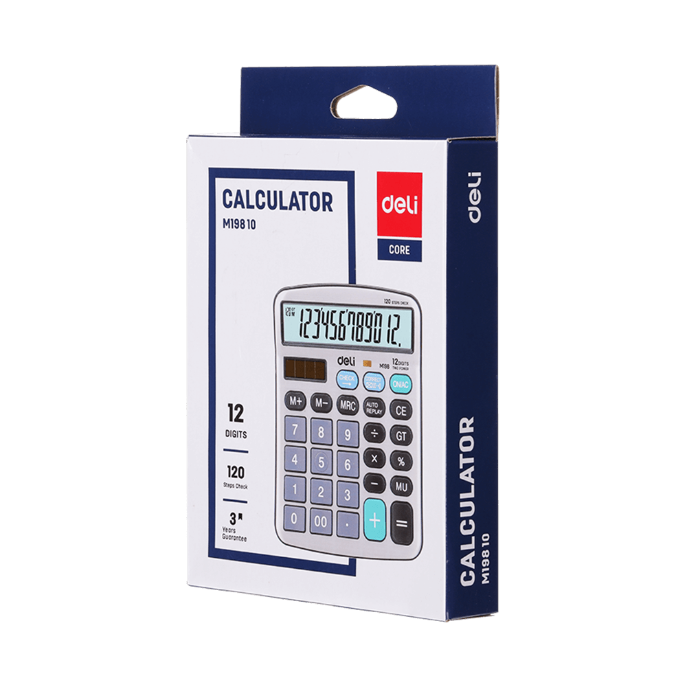 DELI CORE 12 Digit Calculator 12x15x3cm Silver