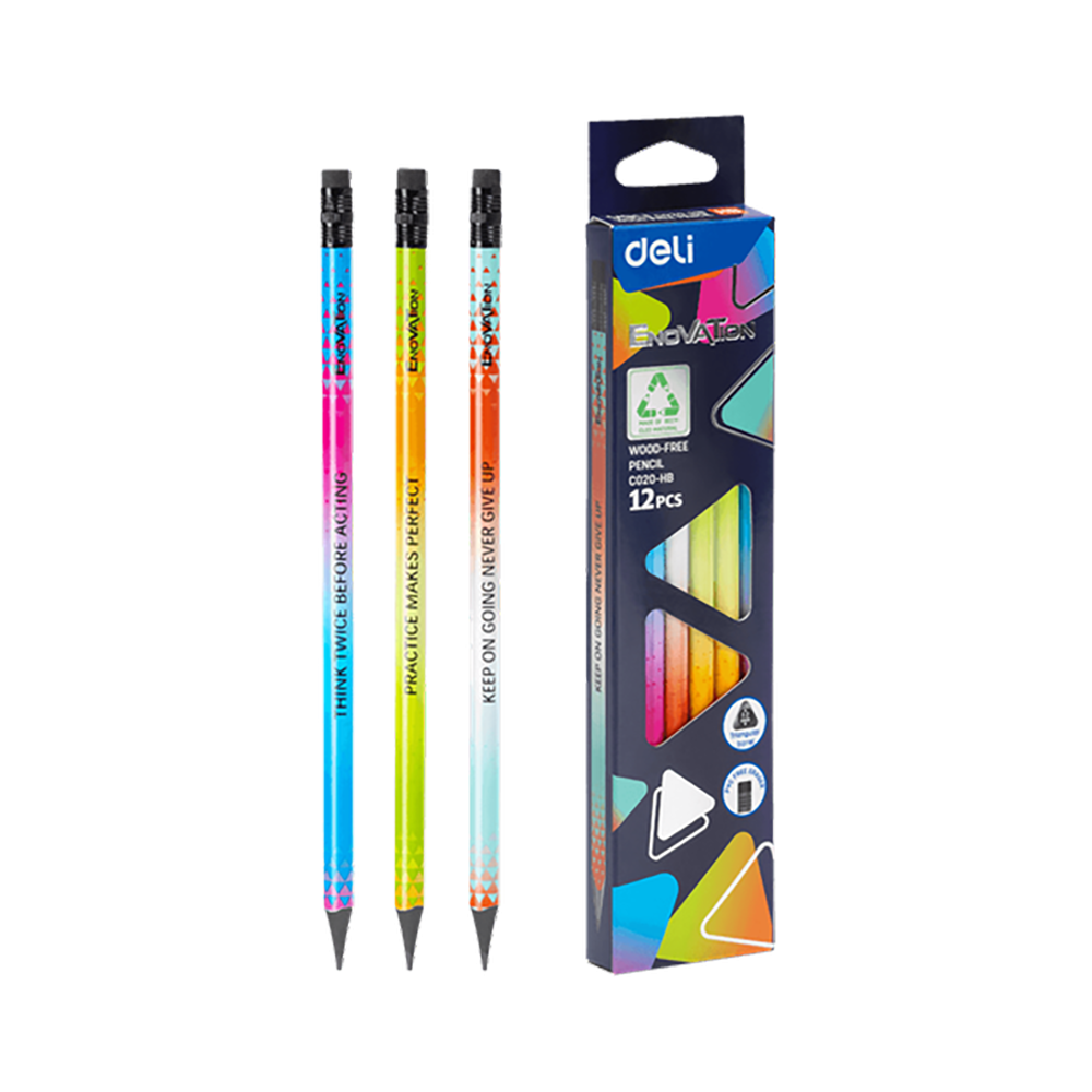 Triangular Pencil ΗΒ WOOD-FREE BLISTER ENOVATION DELI (Pack of 12pcs)
