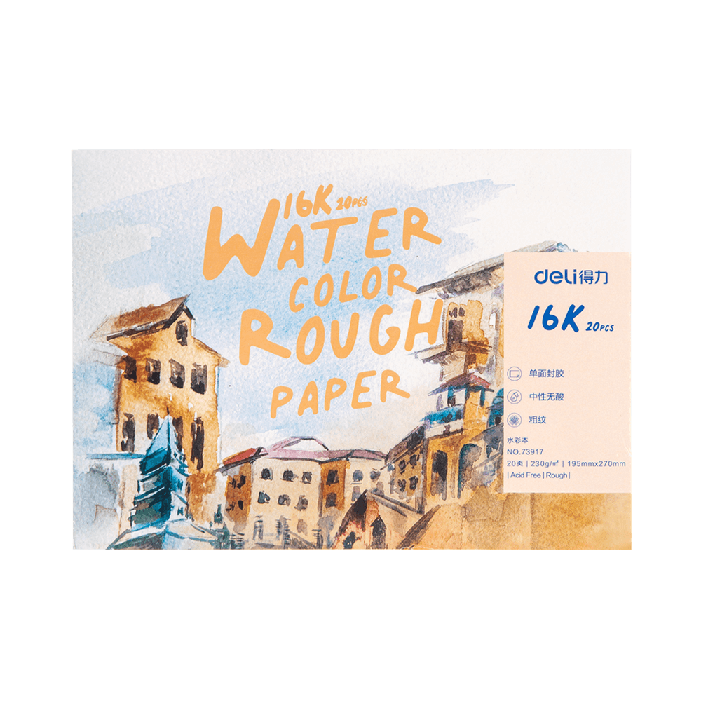 Watercolor Block Landscape (195x270mm) 20 sheets 230gr DELI 16K