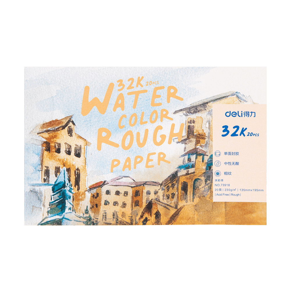 Watercolor Block Landscape (195x135mm) 20 sheets 230gr DELI 32K