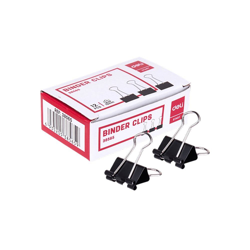 Double Clip 19mm Νο5 DELI EFFORTLESS Black (Pack 12pcs)