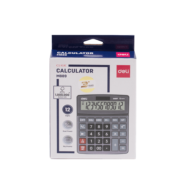 DELI CORE 12 Digit Calculator 17.25x13.45x3.4cm Γκρι