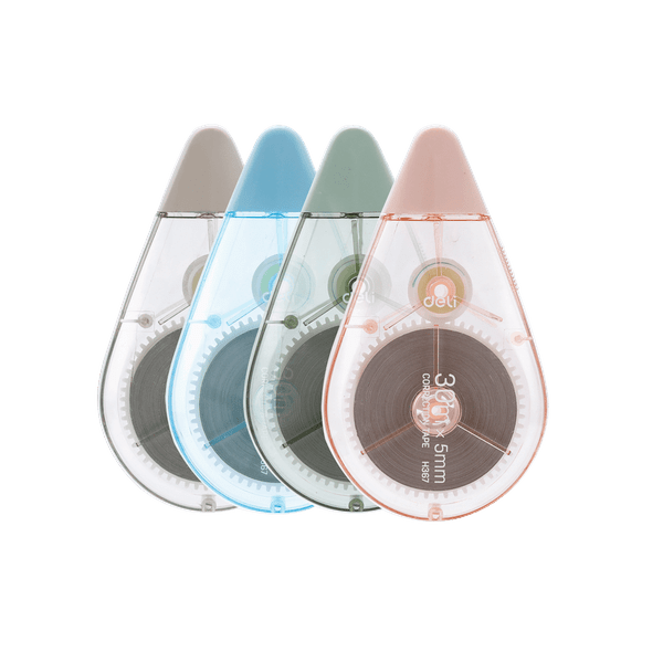 12 Correction Tapes 5mmx30m in 4 colors DELI