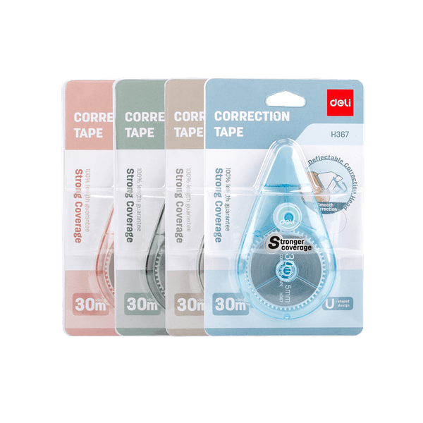 12 Correction Tapes 5mmx30m in 4 colors DELI