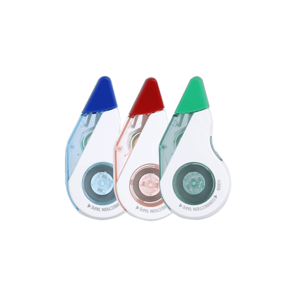 12 Correction Tapes 5mmx8m in 3 colors DELI
