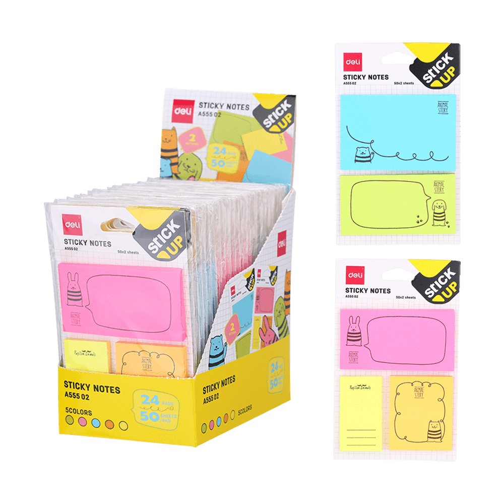 Pack of 24 50sheet Sticky Notes DELI