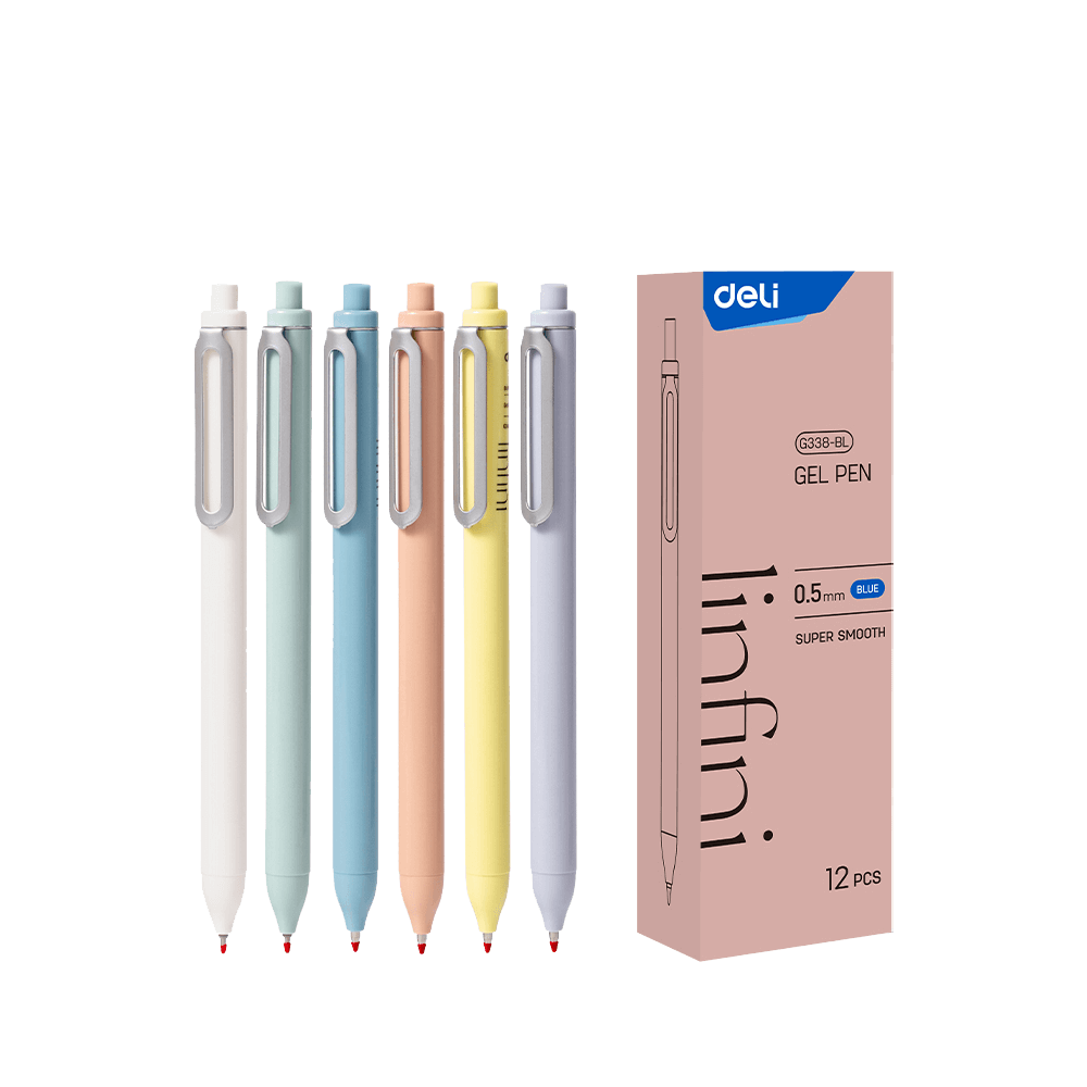 Gel Pen 0.5mm DELI Blue (Pack of 12pcs)