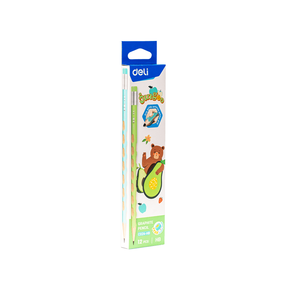Pencil ΗΒ with Eraser DELI JINGOO (Pack of 12pcs)