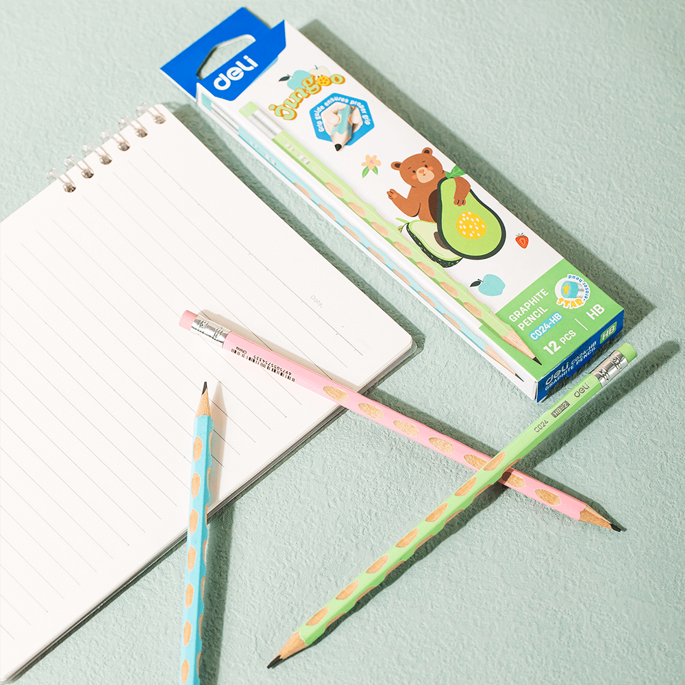 Pencil ΗΒ with Eraser DELI JINGOO (Pack of 12pcs)
