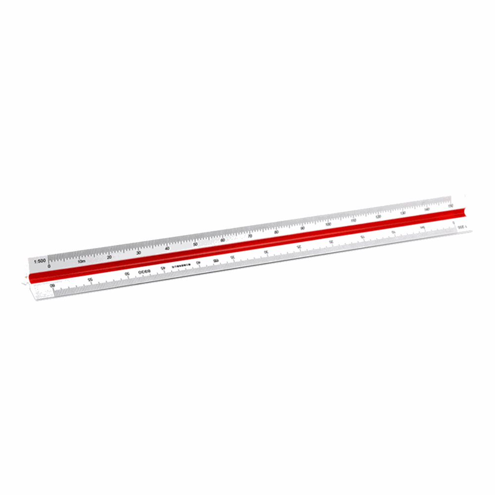 DELI Classic Scaled Ruler1:500 (1:100/200/250/300/400/500) 30cm