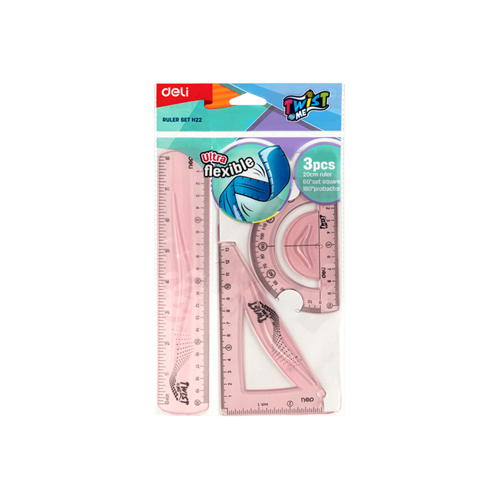 3-pieces Flexible Geometry Set DELI TWISTME