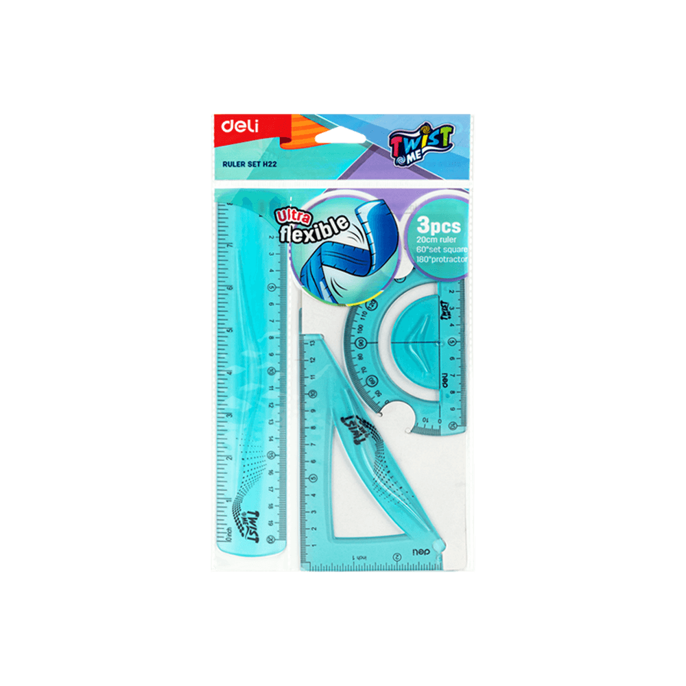 3-pieces Flexible Geometry Set DELI TWISTME