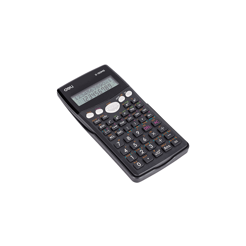 DELI D100MS 12 Digit Scientific Calculator 16x8x2cm Dark Gray