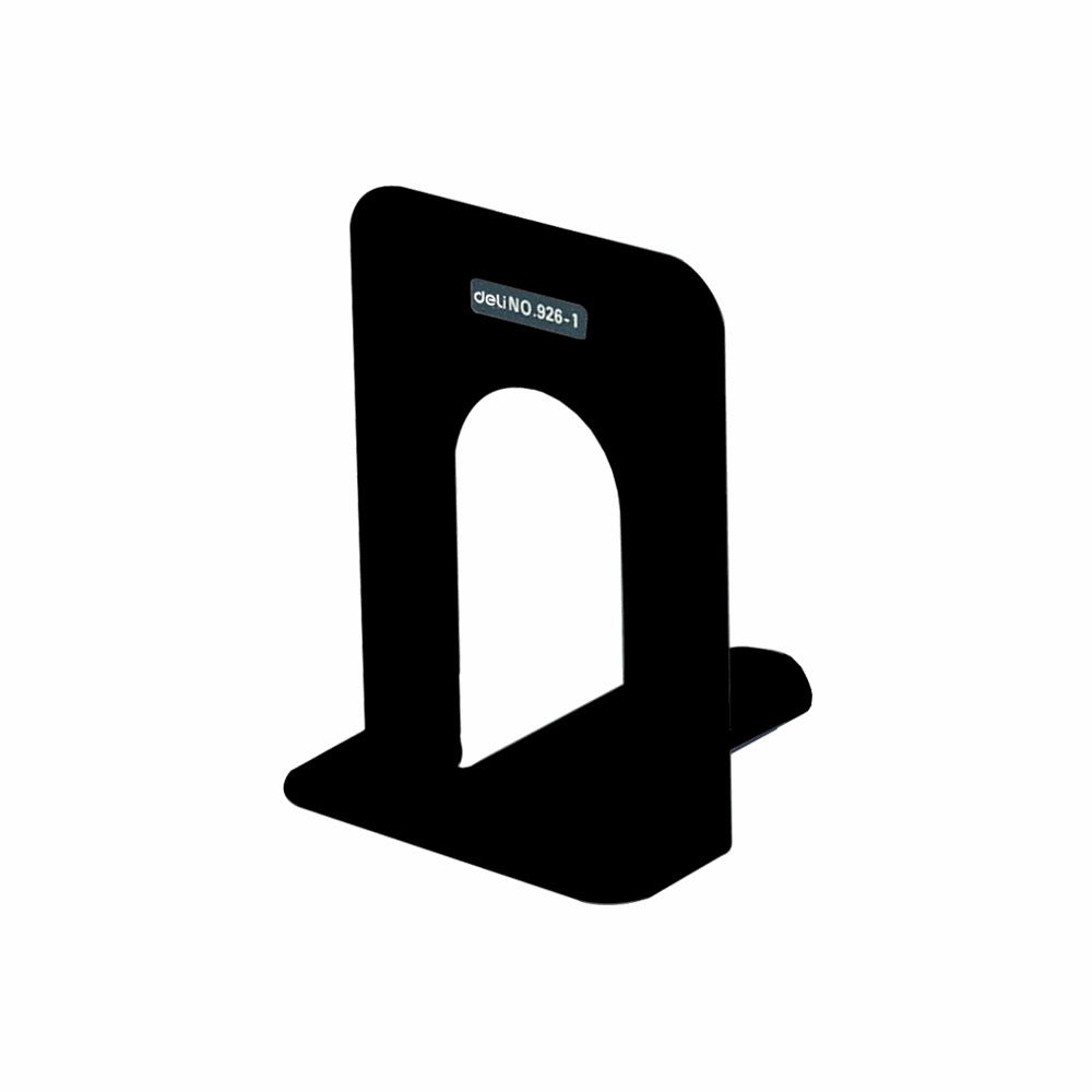 Set of 2 Metallic Bookends 17cm DELI, Black