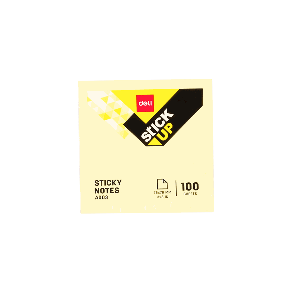Πακέτο με 12 100φυλλα Αυτοκόλλητα Σημειώματα DELI STICK UP Κίτρινο