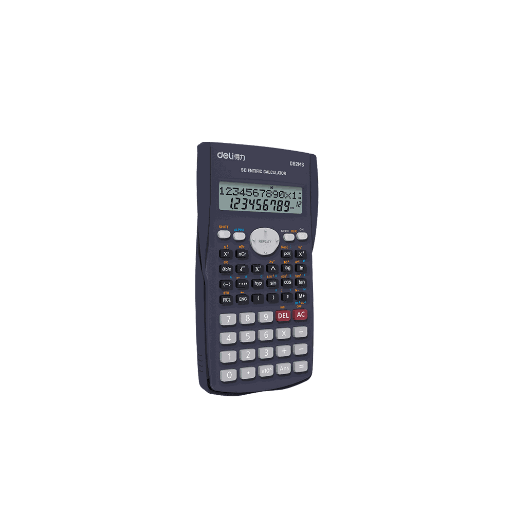 DELI D82MS 12 Digit Scientific Calculator 16x9x2cm Dark Gray