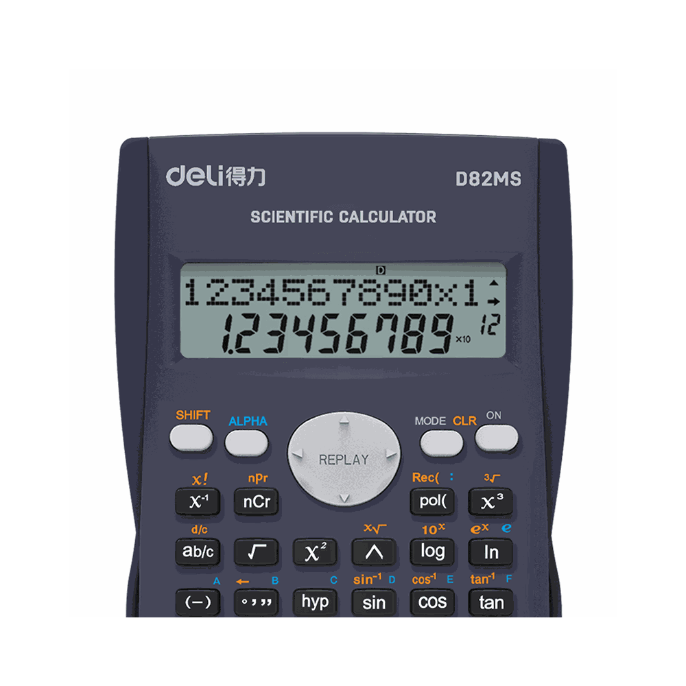 DELI D82MS 12 Digit Scientific Calculator 16x9x2cm Dark Gray