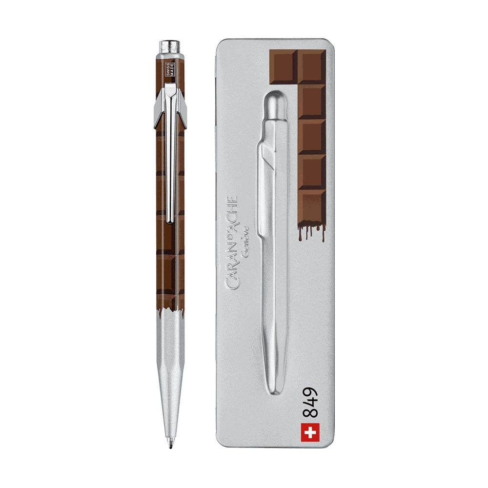 Ball pen Μεταλλικό σε Μεταλλικό Κουτί, CDA TOTALLY SWISS Chocolate Μπλε 1.00mm