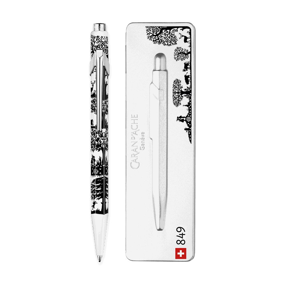 Ball pen Μεταλλικό σε Μεταλλικό Κουτί, CDA TOTALLY SWISS Paper Cut Μπλε 1.00mm