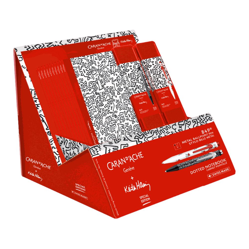CDA KEITH HARING Christmas Display with 10 A5 Notebooks & 10 Ball pens
