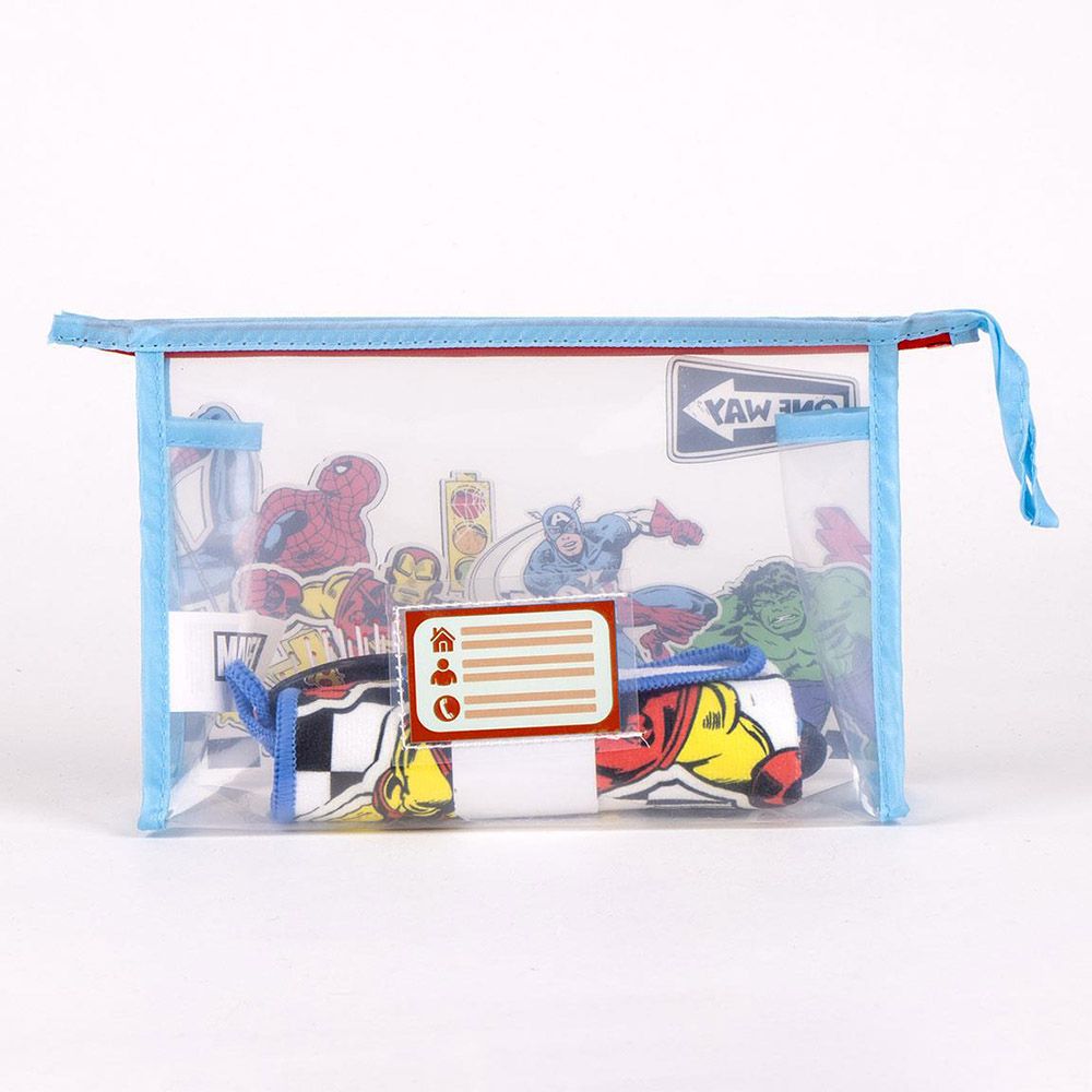 Transparent PVC Toiletry Bag with Hair-brush & Towel MARVEL AVENGERS