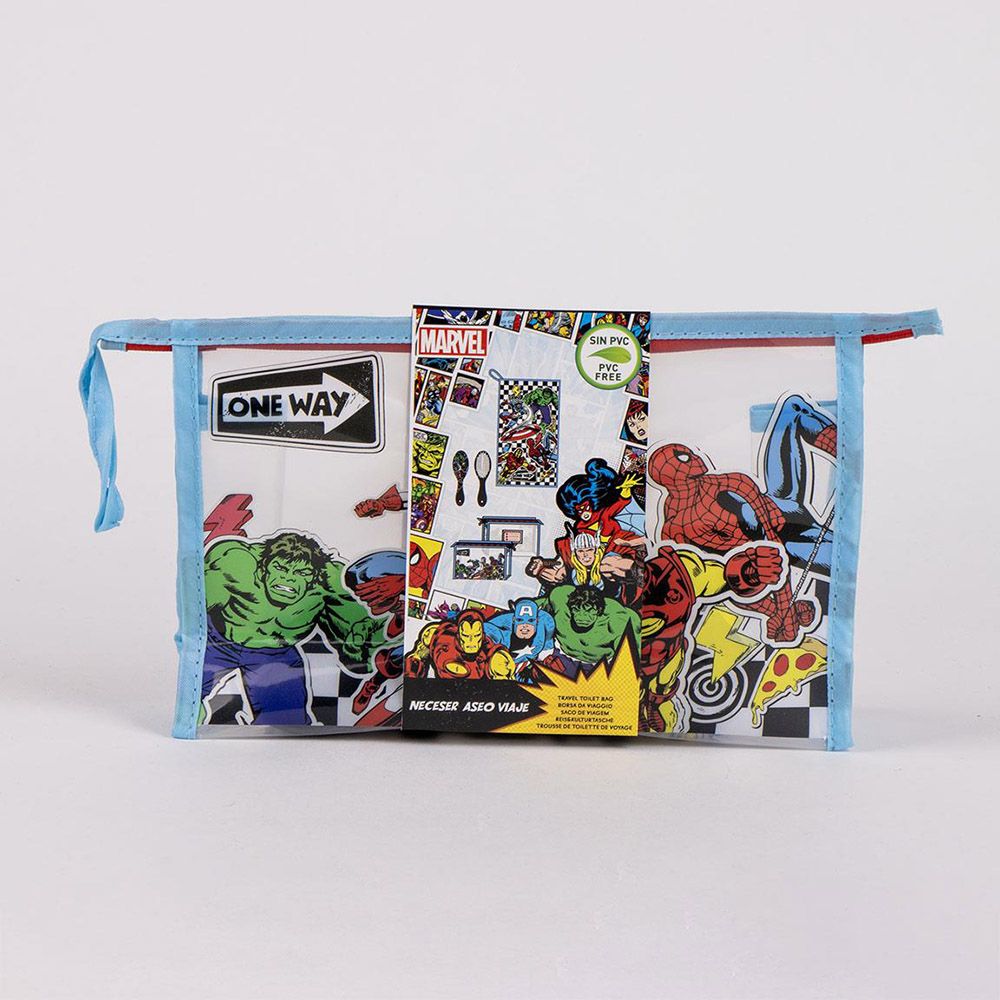 Transparent PVC Toiletry Bag with Hair-brush & Towel MARVEL AVENGERS
