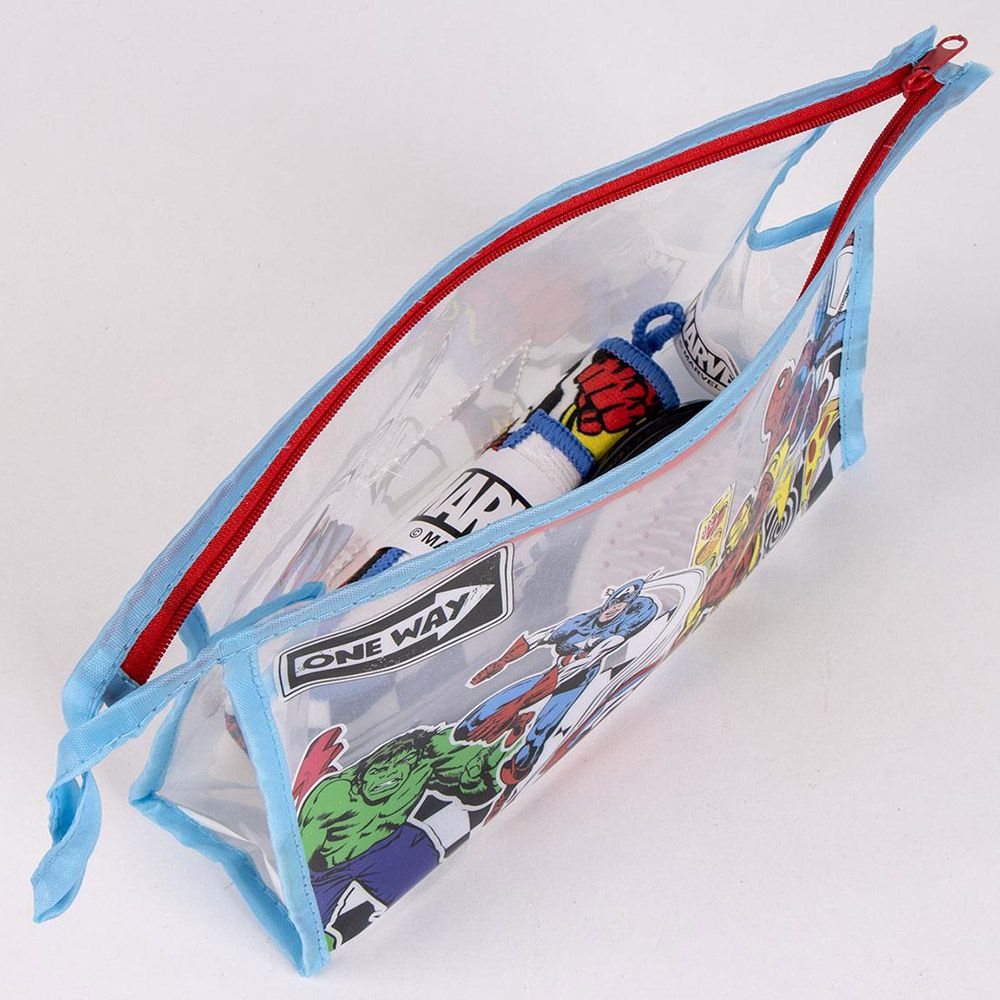 Transparent PVC Toiletry Bag with Hair-brush & Towel MARVEL AVENGERS