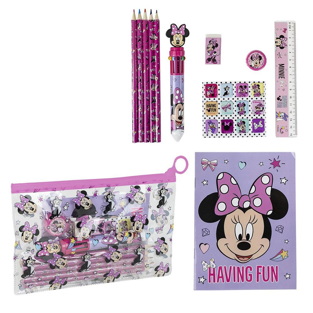 Σούπερ Σχολικό Σετ με 14 Είδη Γραφής DISNEY Minnie Mouse