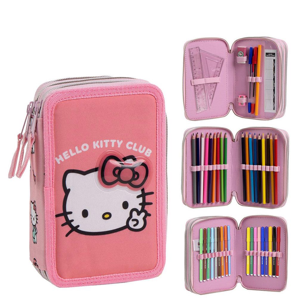 Triple Rectangular Pencil Case HELLO KITTY