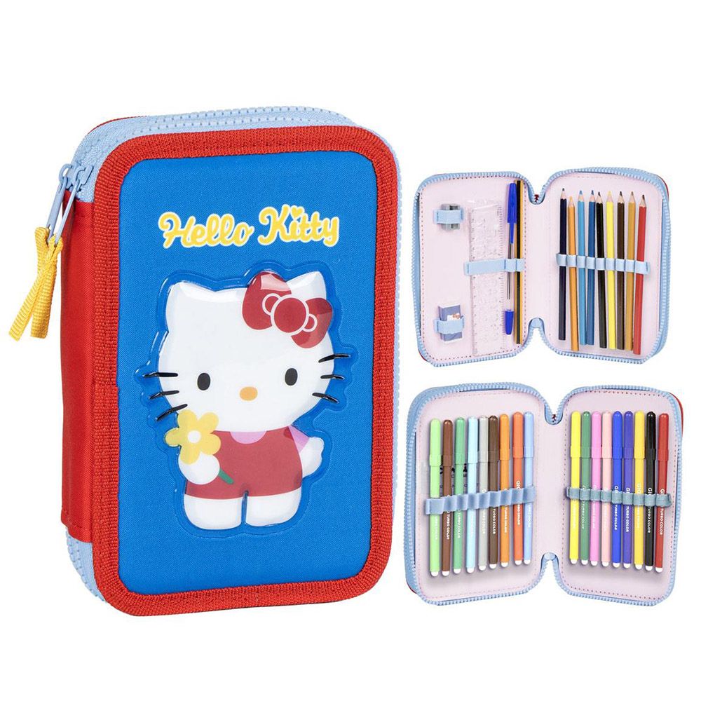 Double Pencil Case with Accessories HELLO KITTY