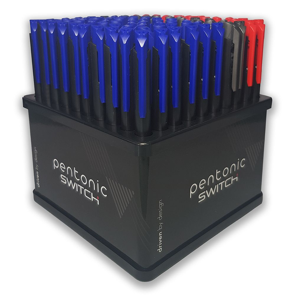 Ball pen LINC Pentonic Switch/μπλε, μαύρο, κόκκινο, Θήκη 100τμχ