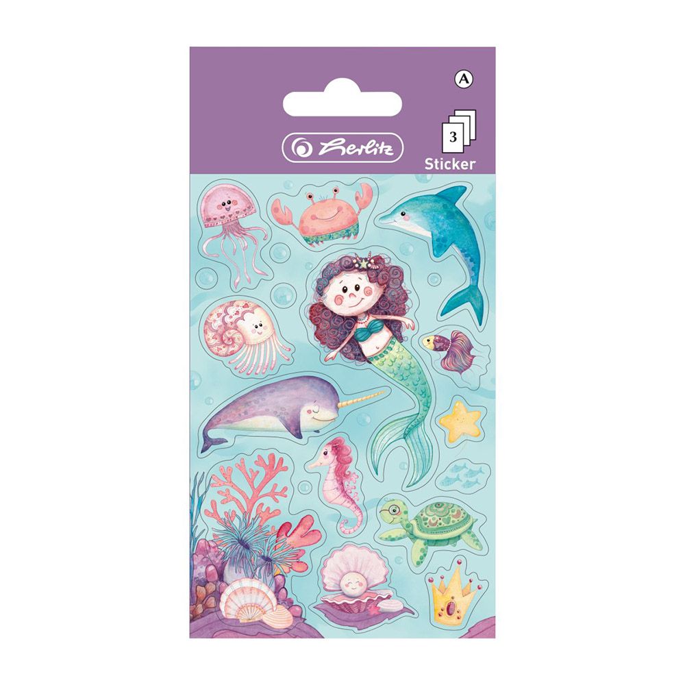 HERLITZ Stickers Mermaid 3 Sheets - 10pcs Package