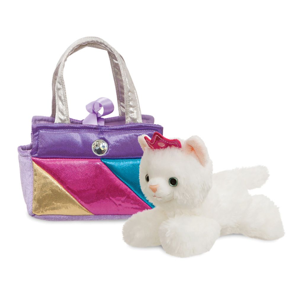 FANCY PALS Kitty in Rainbow Handbag Soft Toy 20cm