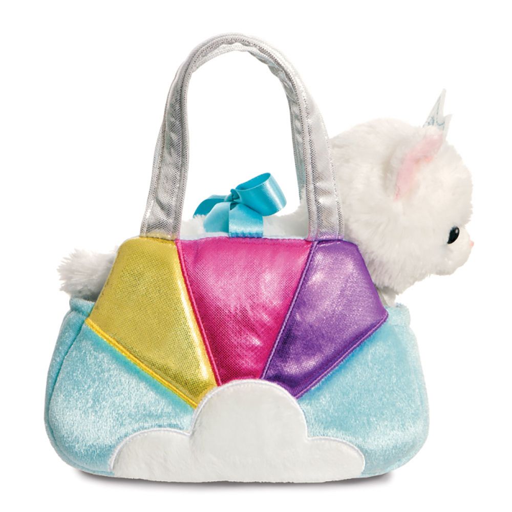 FANCY PALS Kitty Princess in Rainbow Handbag Soft Toy 20cm