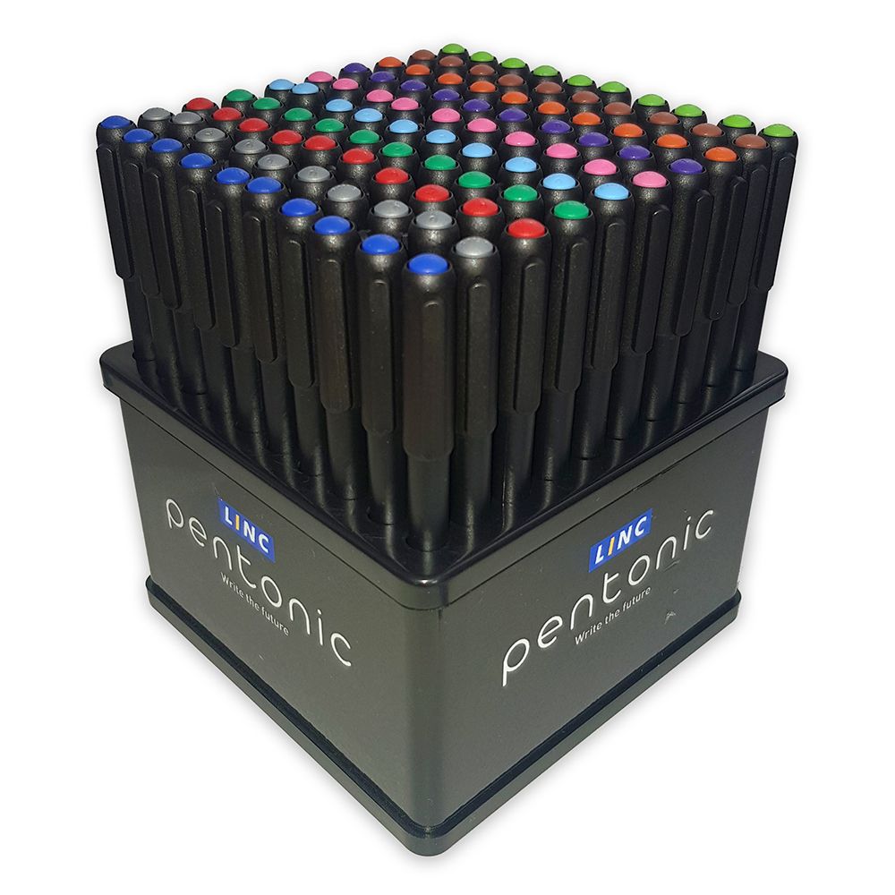 Ball pen LINC Pentonic/10 ΜΙΞ χρώματα, 0.70mm, Θήκη 100τμχ για Πύργο