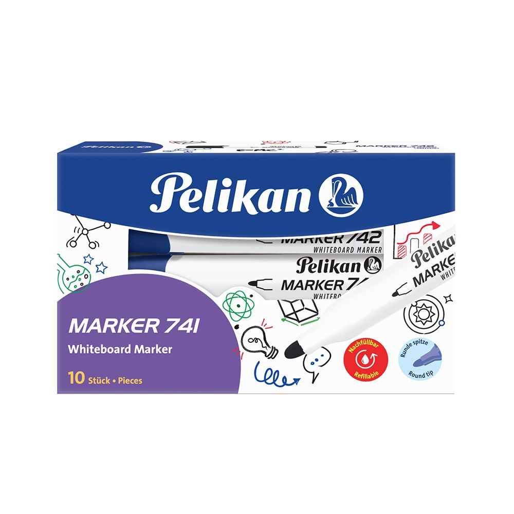 PELIKAN Whiteboard Marker 741F Blue - 10pcs Package