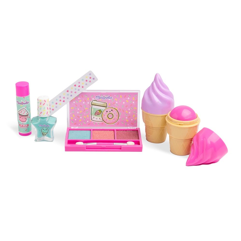 YUMMY SPARKLE Beauty Set (Eyeshadow palette, 3 lip balms, Nail polish, Stickers)