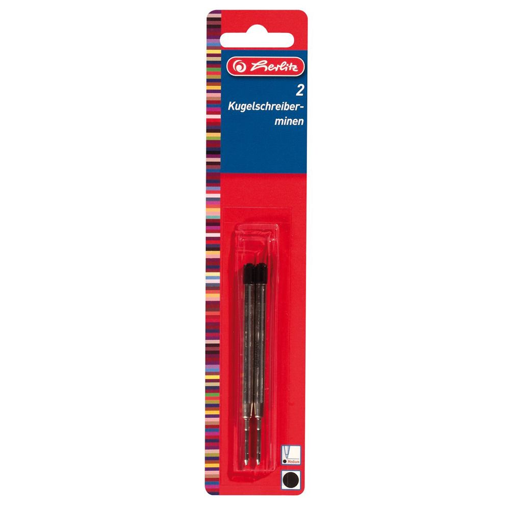 HERLITZ Ballpoint Refill International 2pcs Black - 10pcs Package