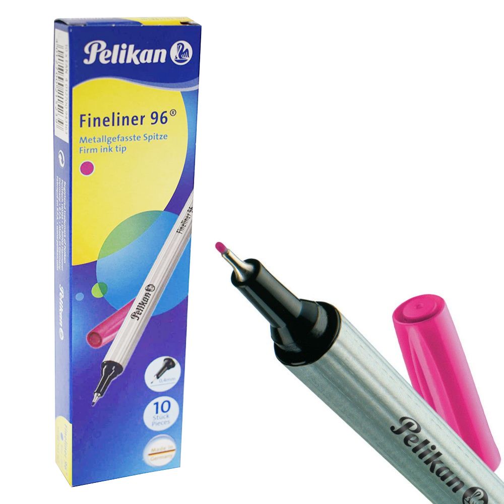 PELIKAN Λεπτός Μαρκαδόρος 0.4mm Fineliner 96 Ροζ - Συσκευασία 10τμχ