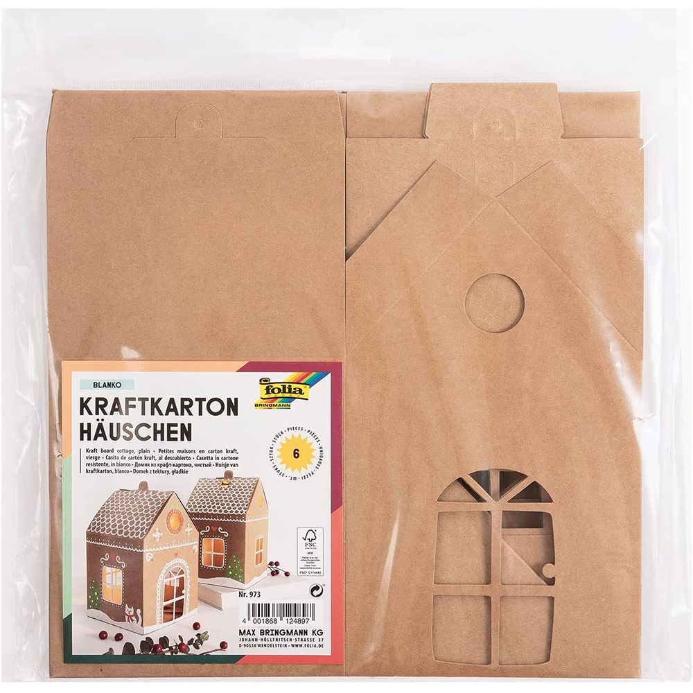 Paper House, made of Kraftboard, 11Χ11Χ19 cm