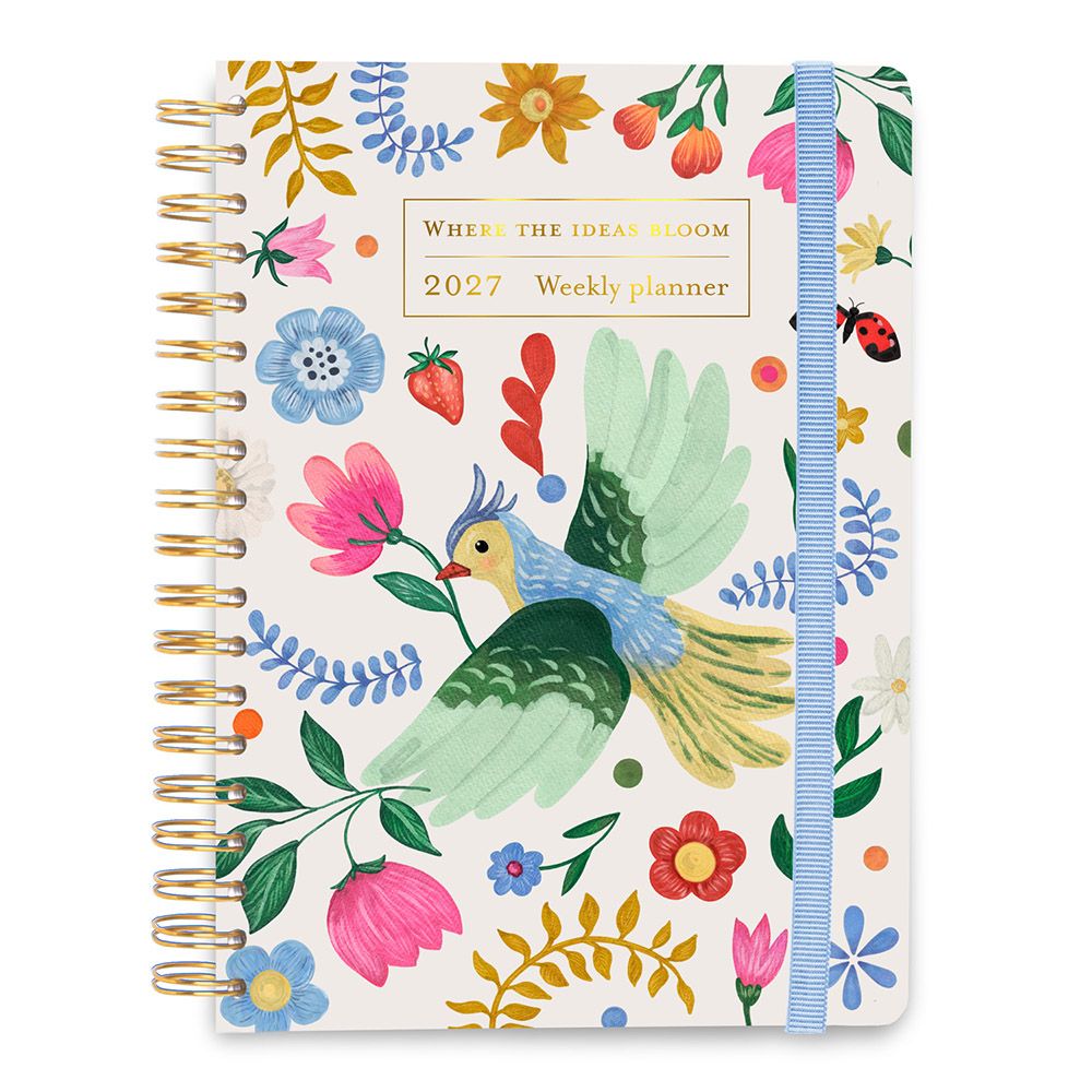 Weekly Diary 2027 15Χ21/A5 FOLK FLOWERS