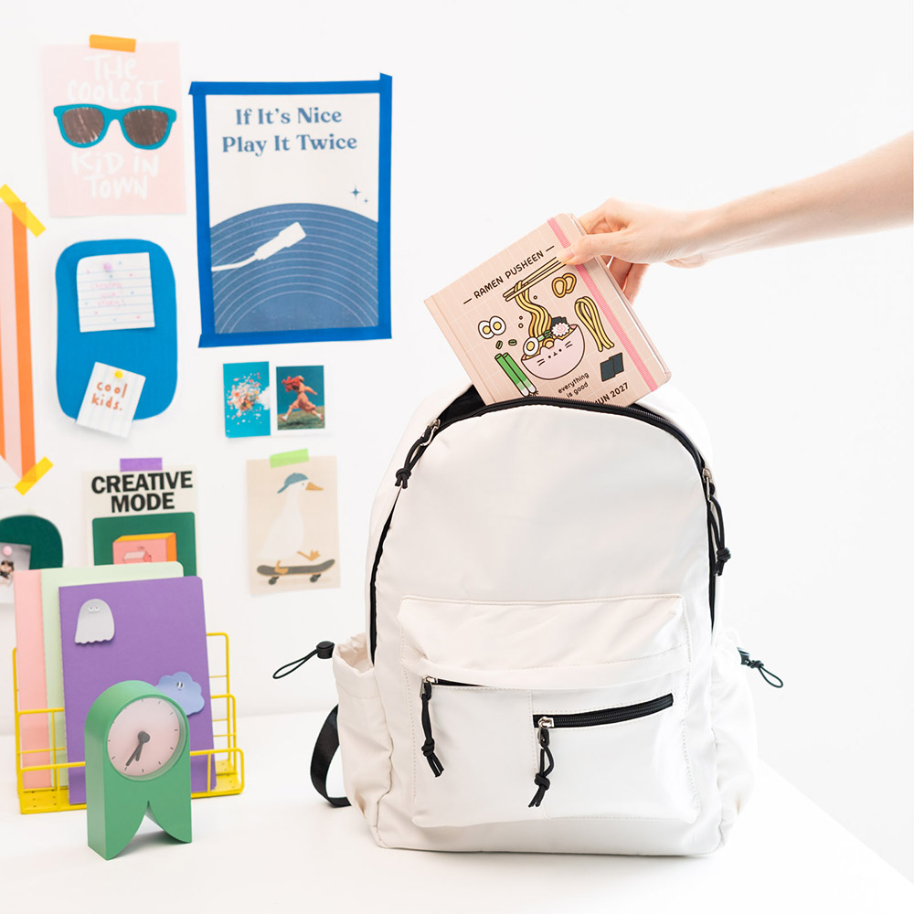 Hardcover School Daily Agenda 11 Months 2026/2027 14X16cm PUSHEEN
