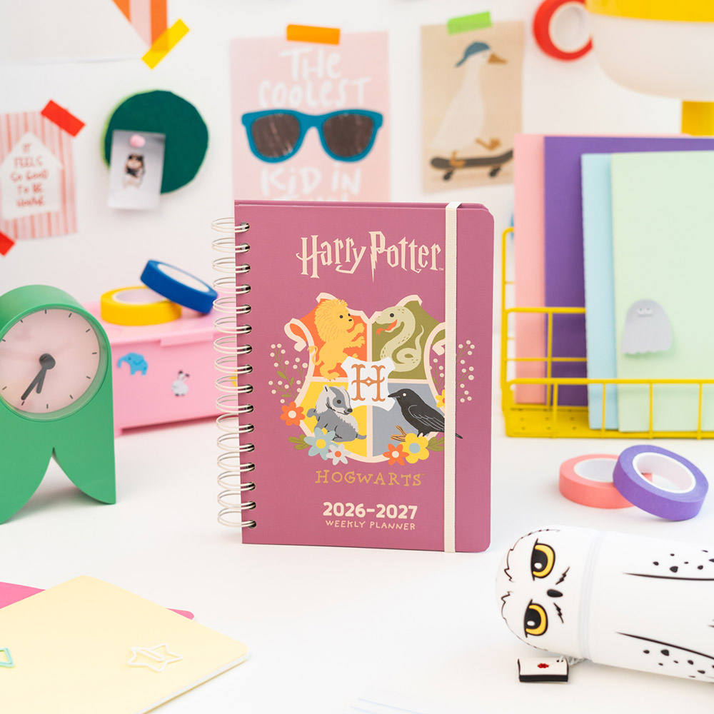 Hardcover Wire-O School Week-View Agenda 12 Months 2026/2027 15X21cm HARRY POTTER