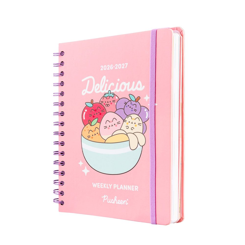 Hardcover Wire-O School Week to View Agenda 12 Months 2026/2027 15X21cm PUSHEEN Moments