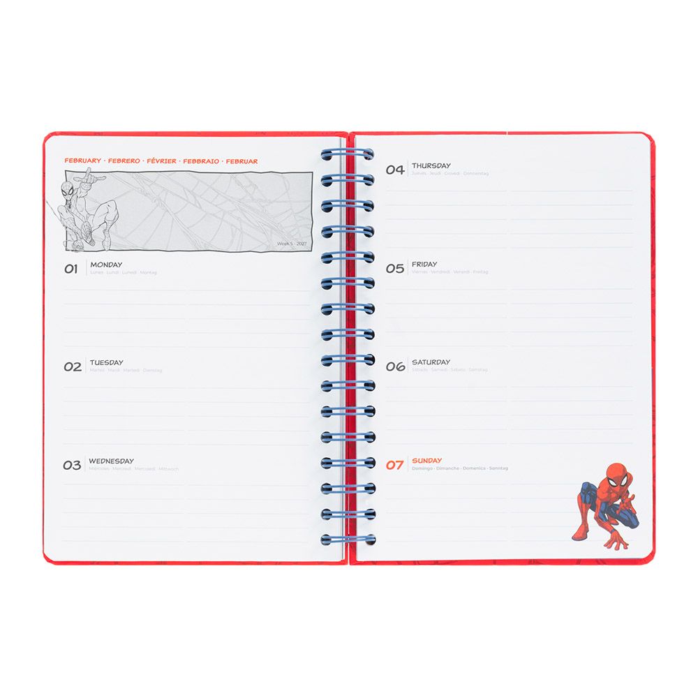 Academic Diary Week to View 2026/2027 12 Months A5/14.8Χ21cm MARVEL SPIDERMAN
