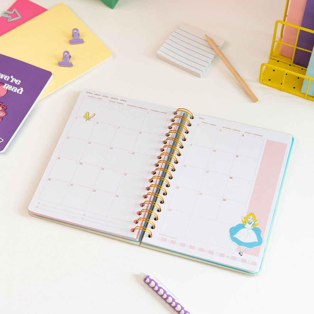 Academic Diary Week to View 2026/2027 12 Months A5/14.8Χ21cm DISNEY Alice in Wonderland