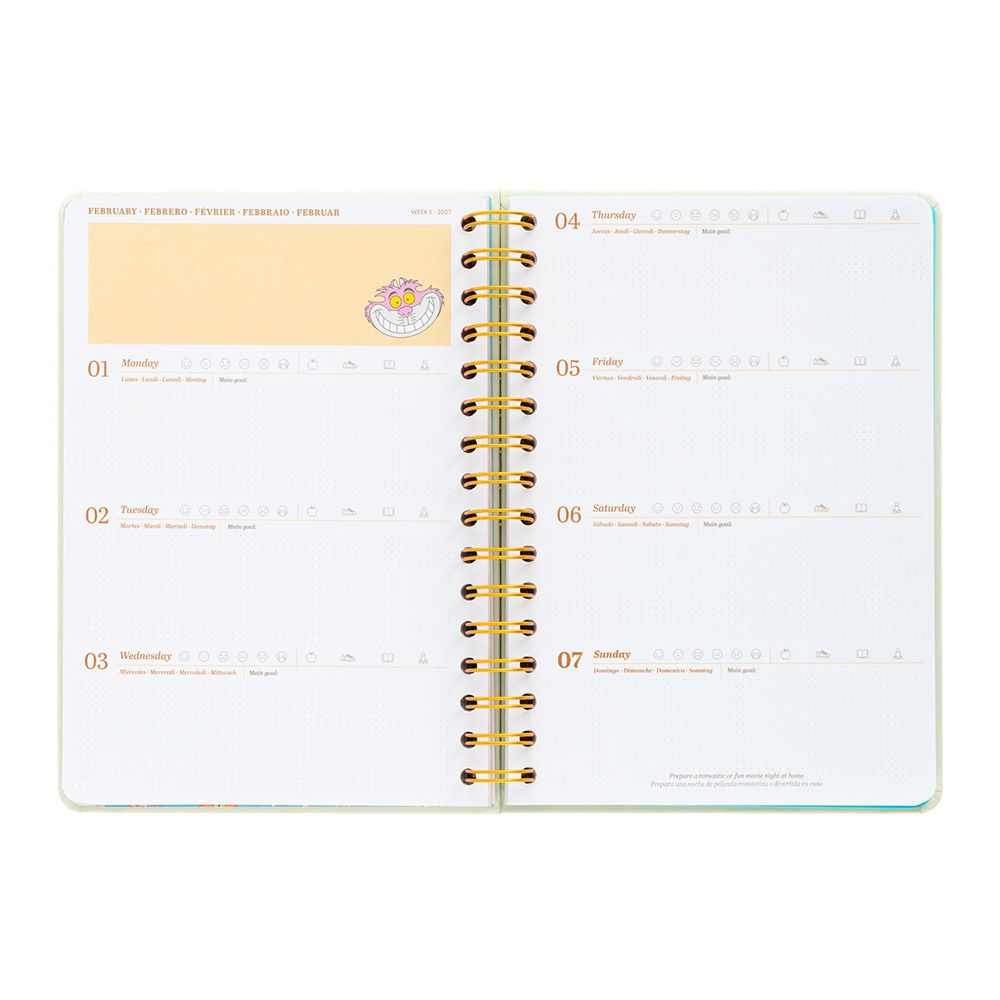 Academic Diary Week to View 2026/2027 12 Months A5/14.8Χ21cm DISNEY Alice in Wonderland