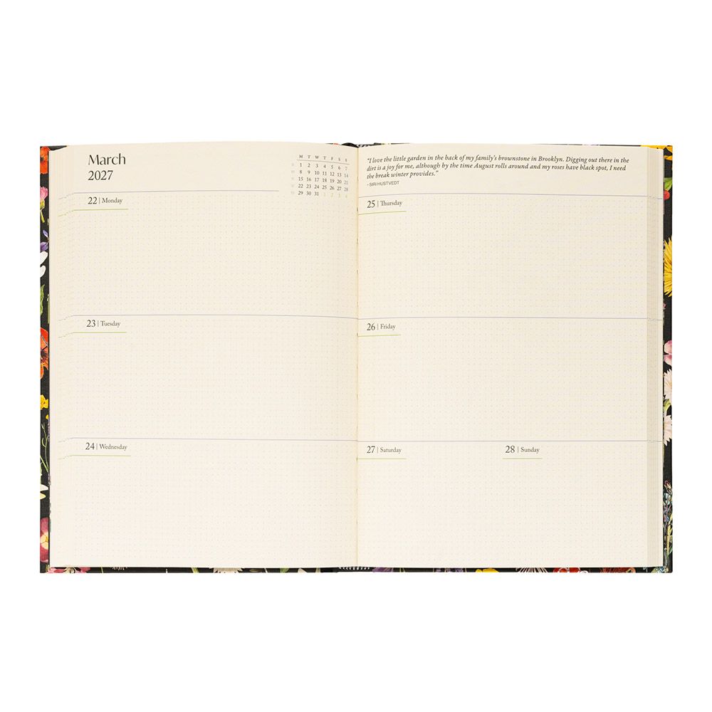 Hardcover School Weekly Agenda 17 Months 2026/2027 A5/15X21cm SLEEPLESS GARDEN