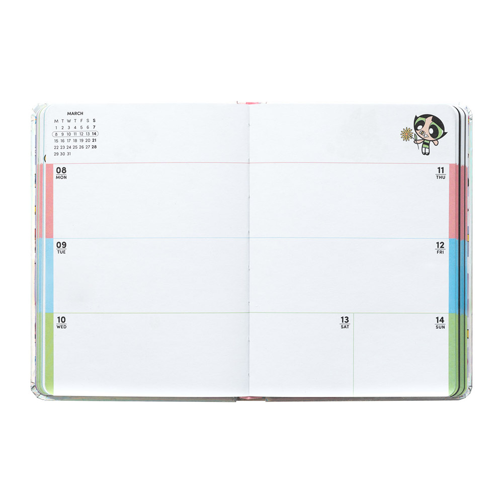 Hardcover School Weekly Agenda 17 Months 2026/2027 11x15,5cm THE POWERPUFF GIRLS